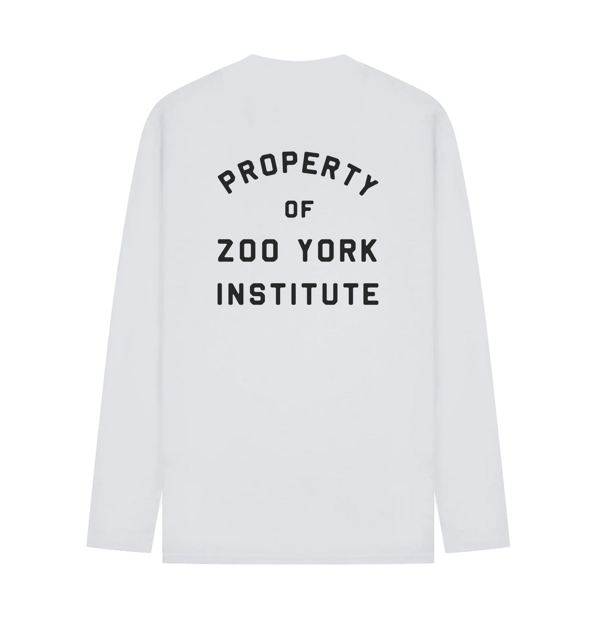 White Printed Long Sleeve T Shirt Back