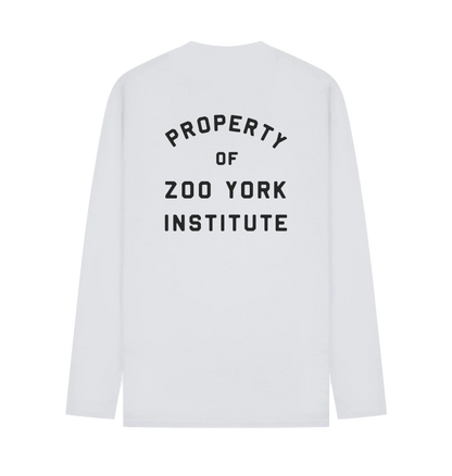 White Printed Long Sleeve T Shirt Back