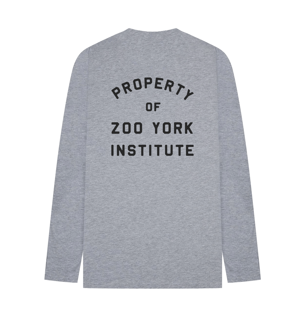 Heather Grey Printed Long Sleeve T Shirt Back
