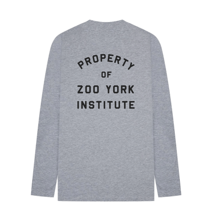 Heather Grey Printed Long Sleeve T Shirt Back