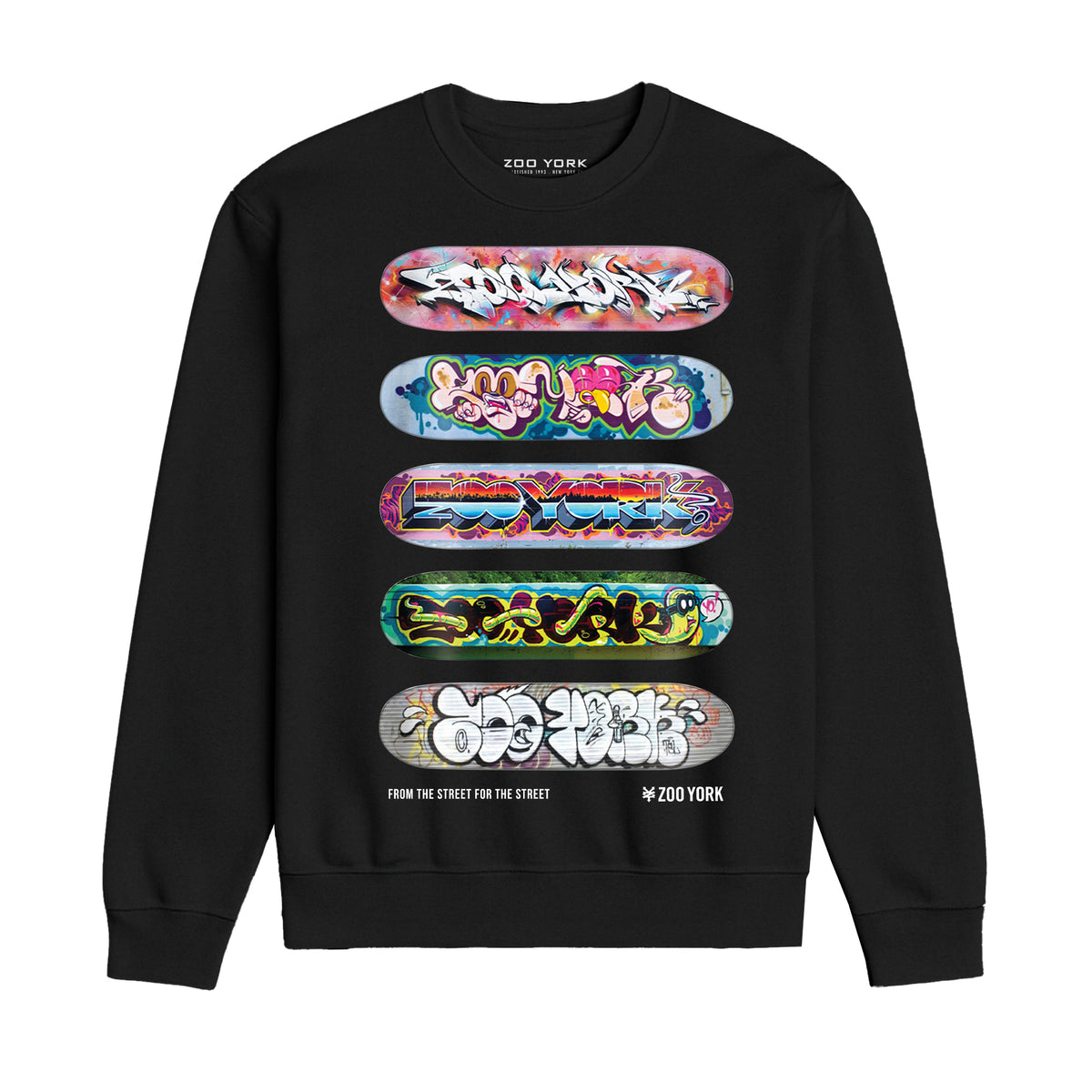 Zoo York Decks Crew Sweat Black - front