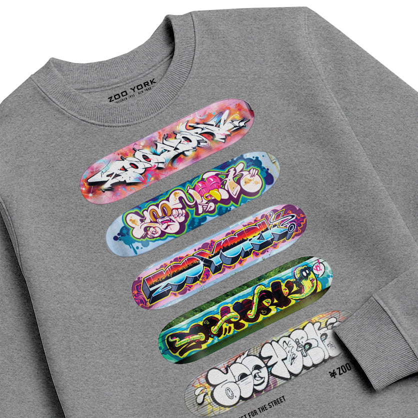 Zoo York Decks Crew Sweat Heather Grey - detail