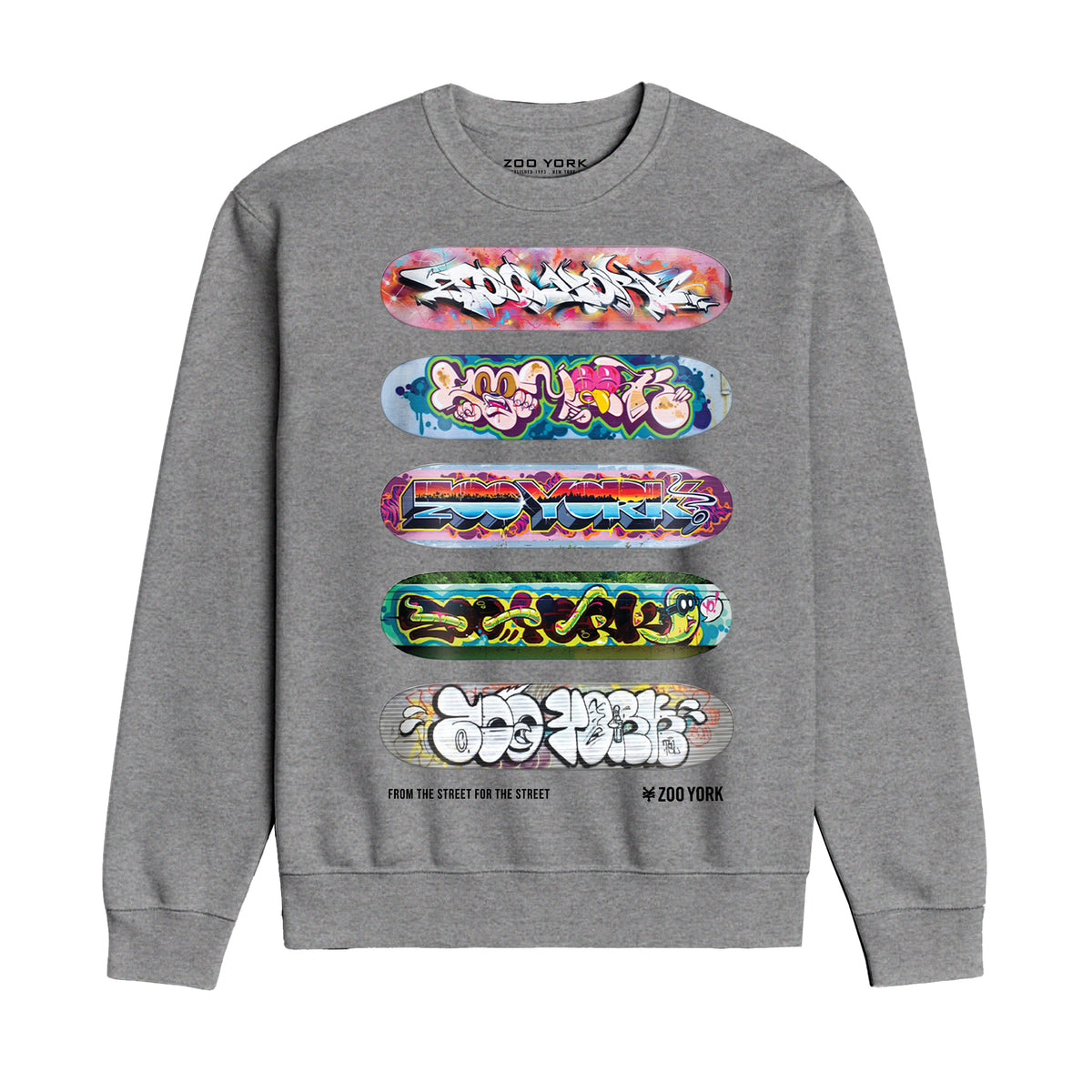 Zoo York Decks Crew Sweat Heather Grey - front