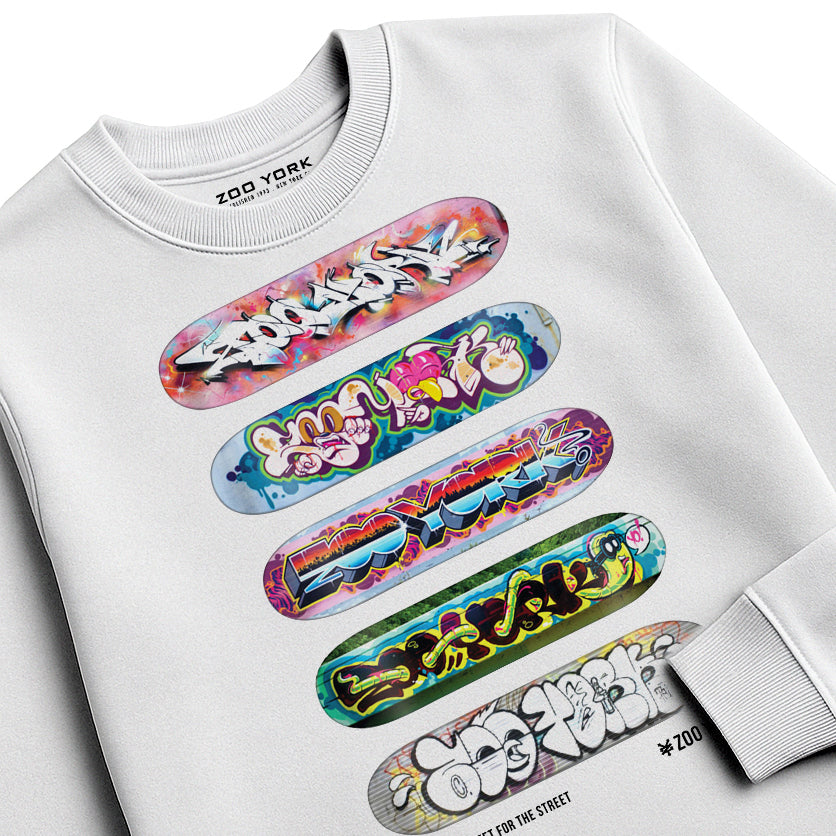 Zoo York Decks Crew Sweat White - detail
