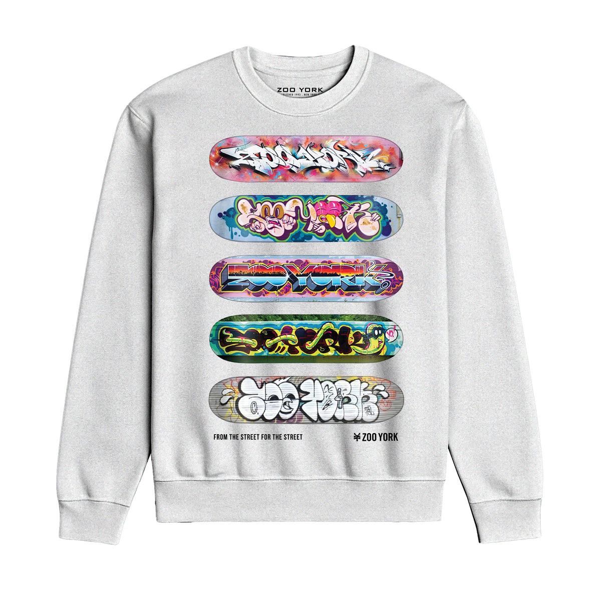 Zoo York Decks Crew Sweat White - front