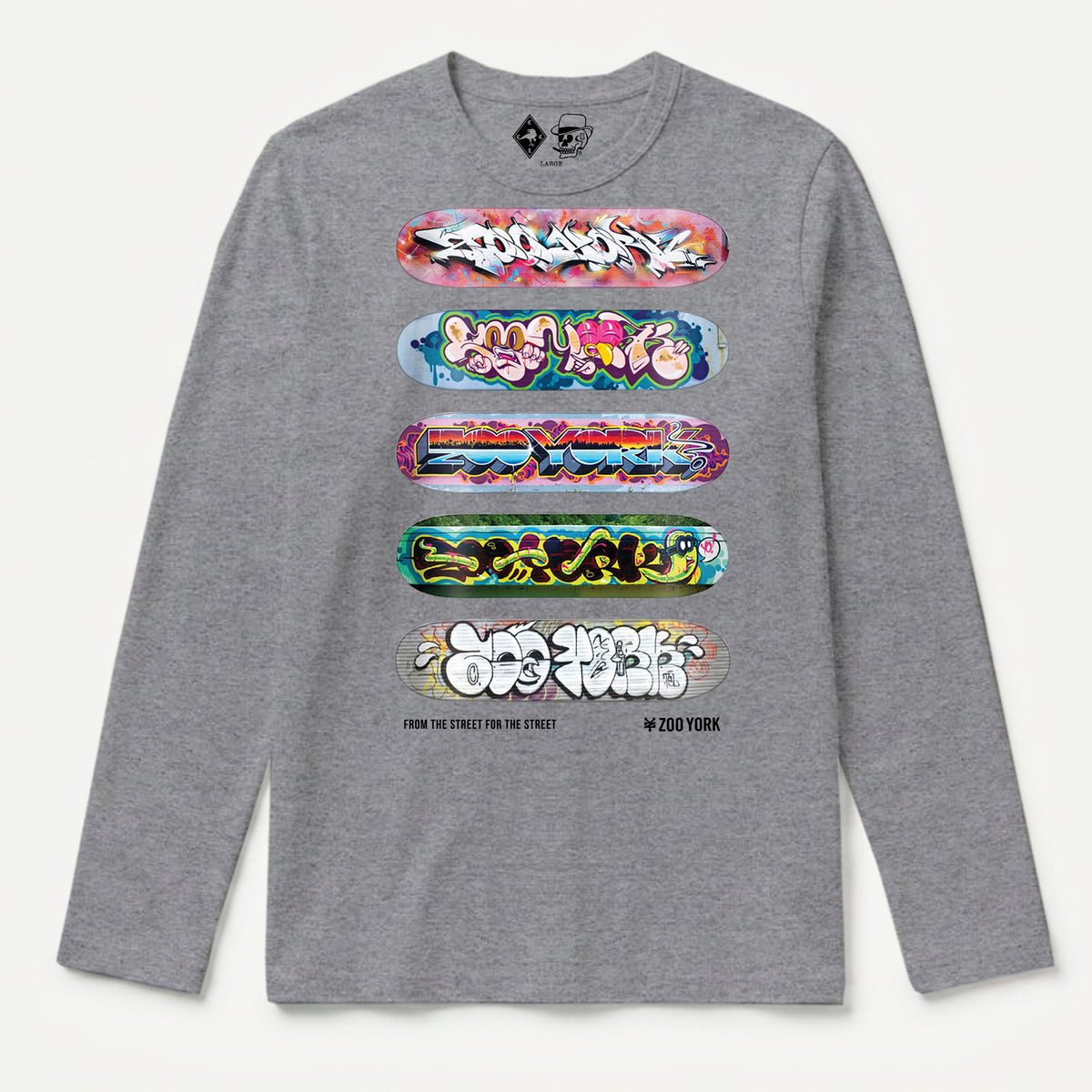Zoo York Decks Long Sleeve T-Shirt Heather Grey - front
