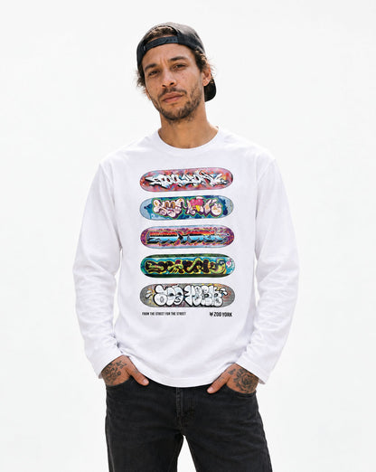 Zoo York Decks Long Sleeve T-Shirt White - model front