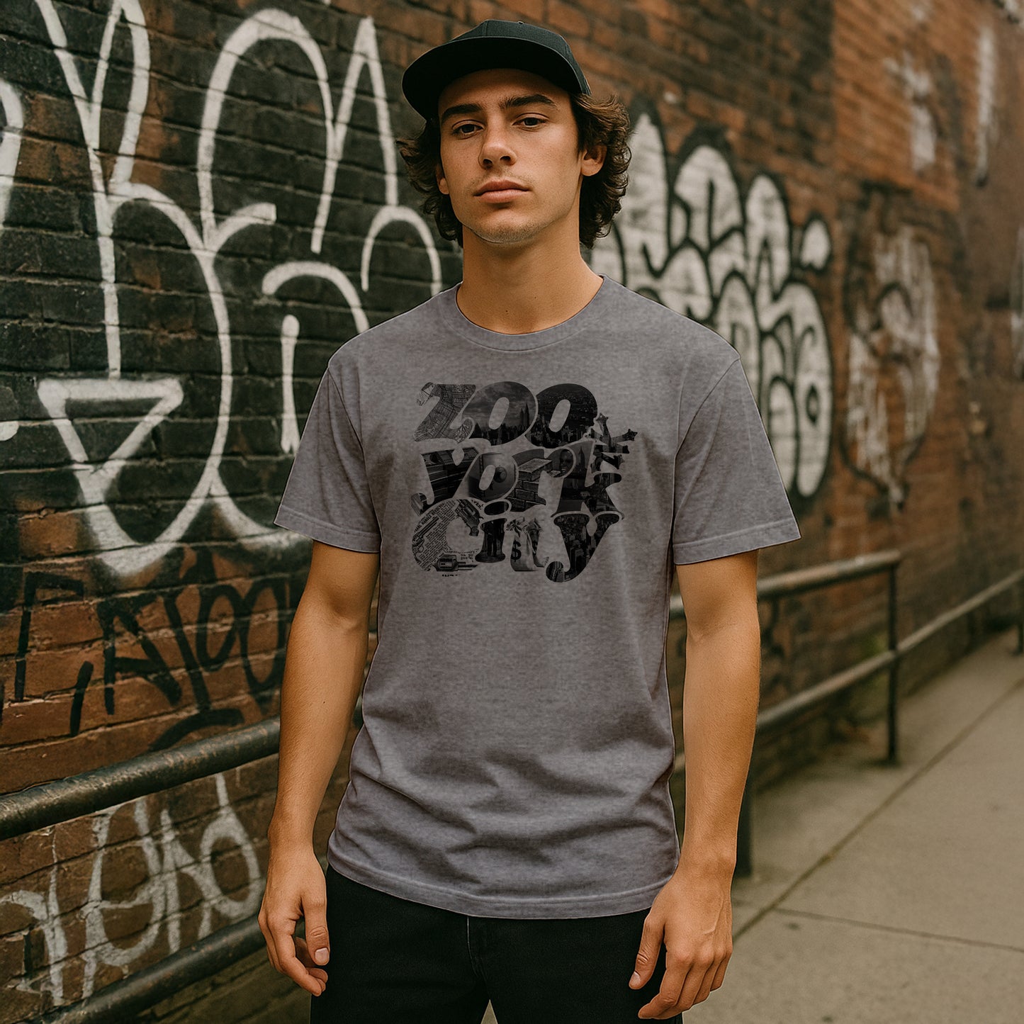 ZOO YORK BANK ROBBER T-SHIRT GREY MARL