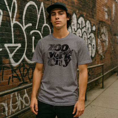 ZOO YORK BANK ROBBER T-SHIRT GREY MARL