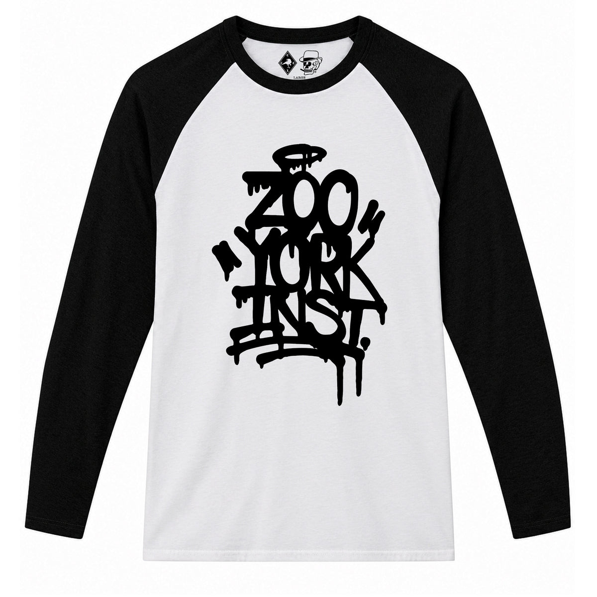 Zoo York Drippy Baseball Tee White/Black - front