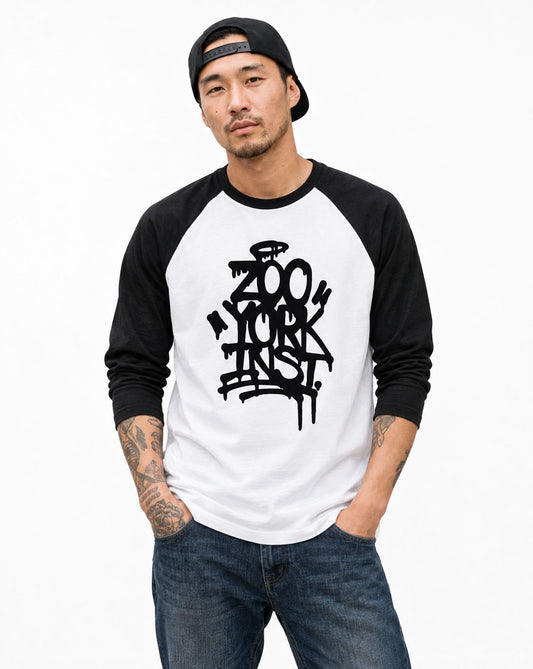 Zoo York Drippy Baseball Tee White/Black - model front
