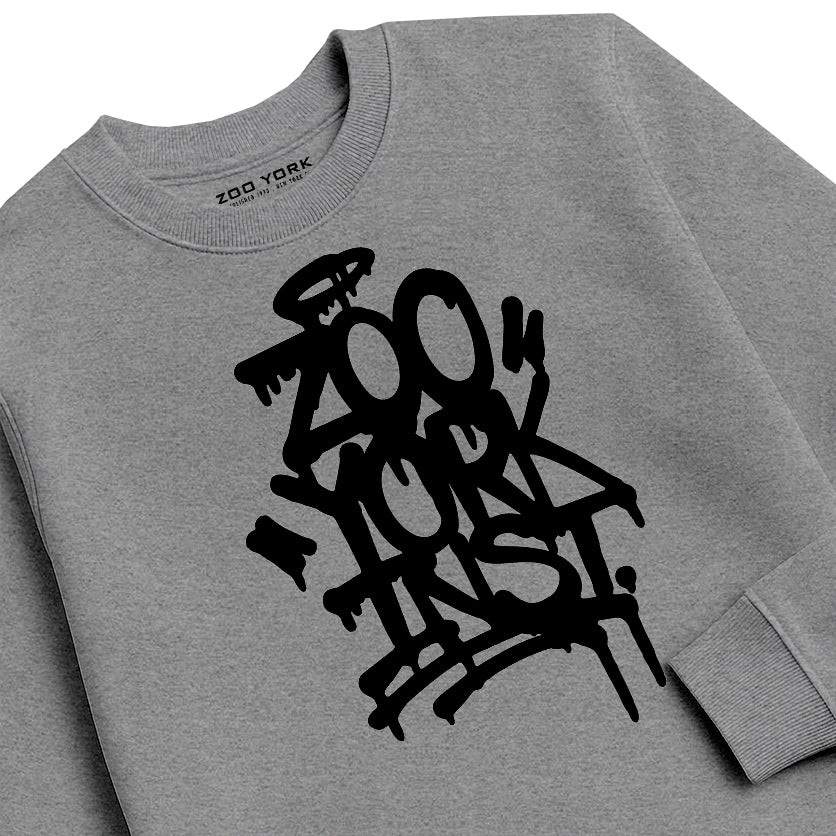Zoo York Drippy Crew Sweat Heather Grey - detail