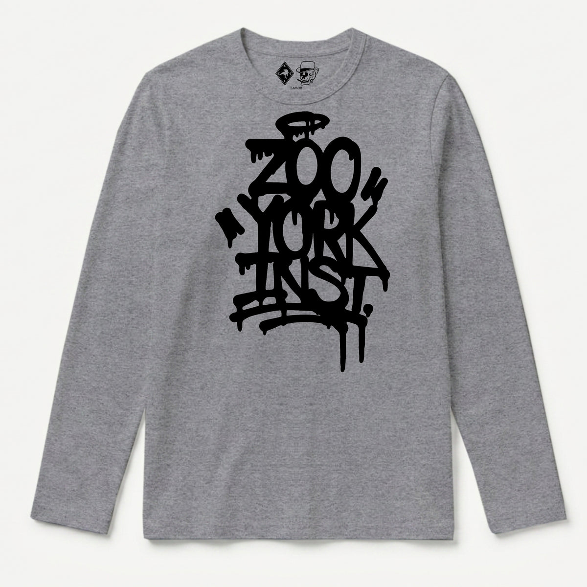 Zoo York Drippy Long Sleeve T-Shirt Heather Grey - front