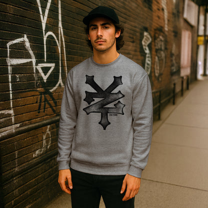 ZOO YORK TRASH CREW SWEAT HEATHER GREY