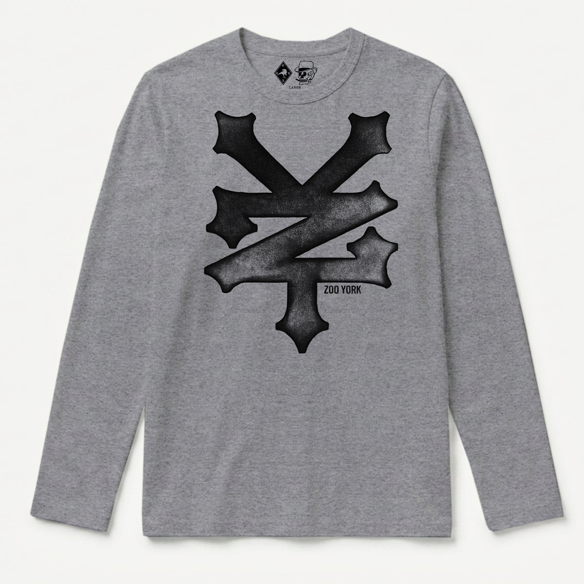 Zoo York Trash Long Sleeve T-Shirt Heather Grey - front