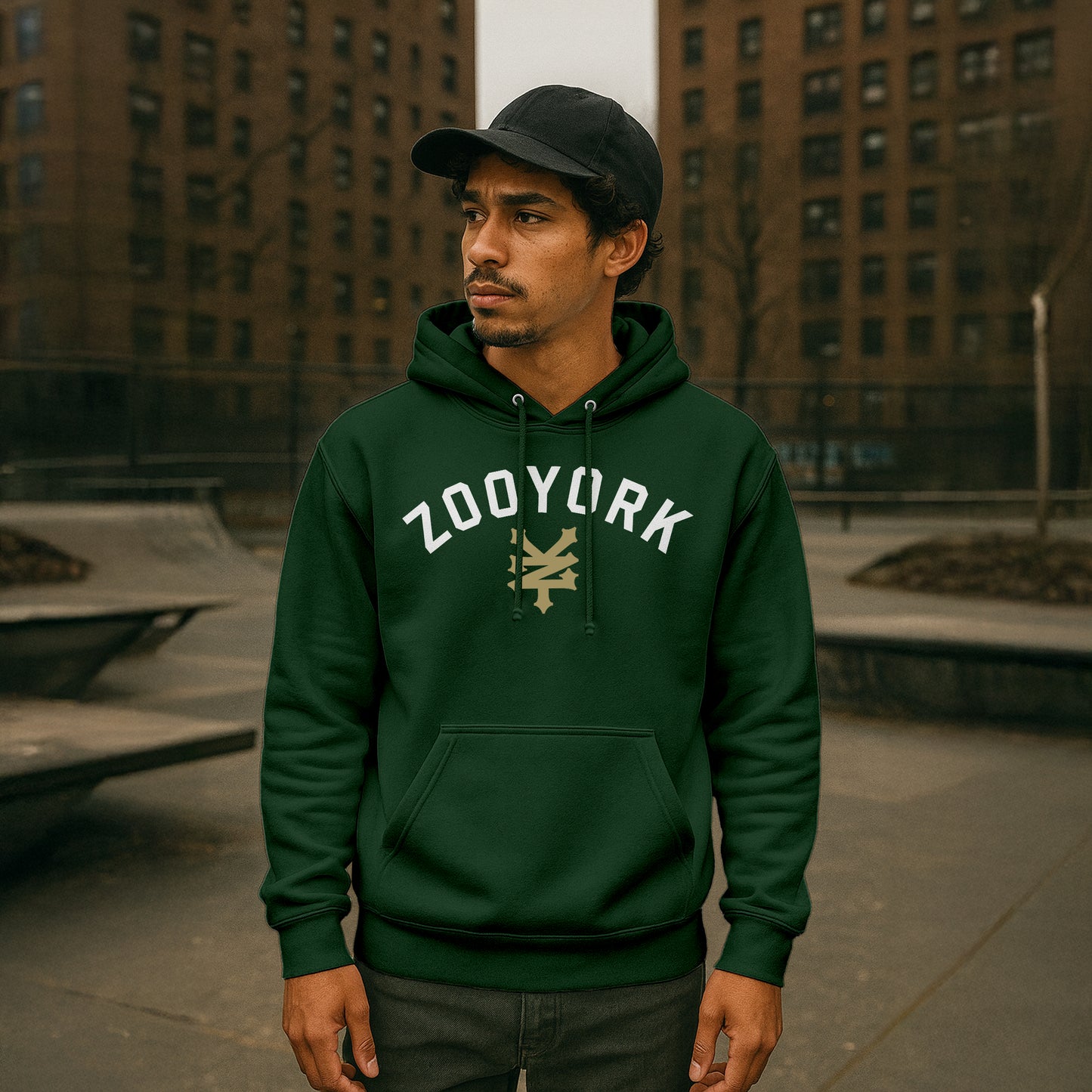 ZOO YORK STANDARD HOODIE LITE BOTTLE GREEN