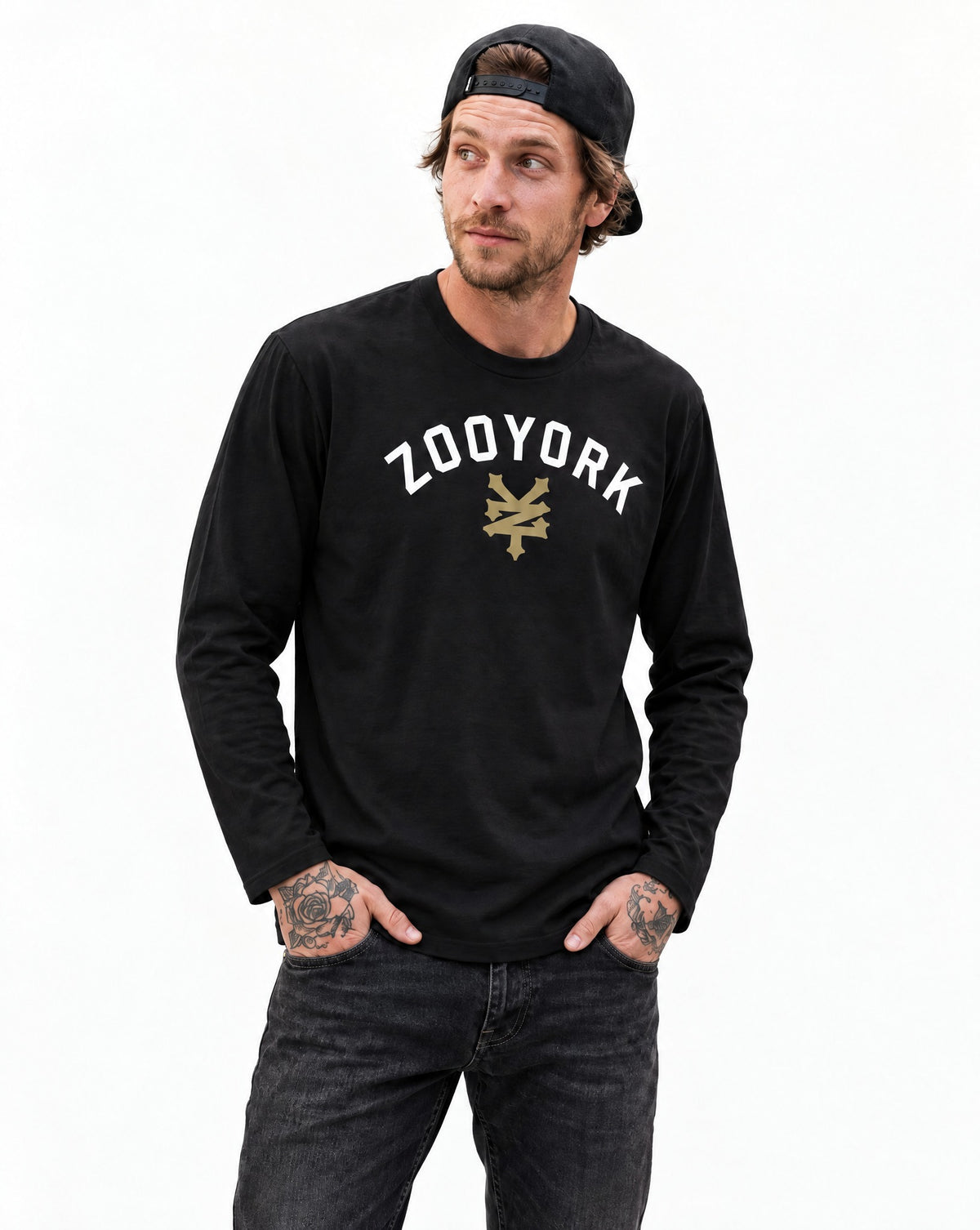 Zoo York Standard Long Sleeve T-Shirt Black - model front