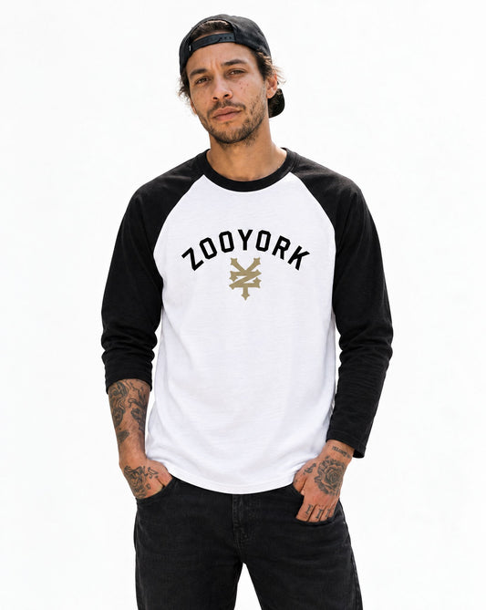 Zoo York Standard Baseball Tee White/Black - model front