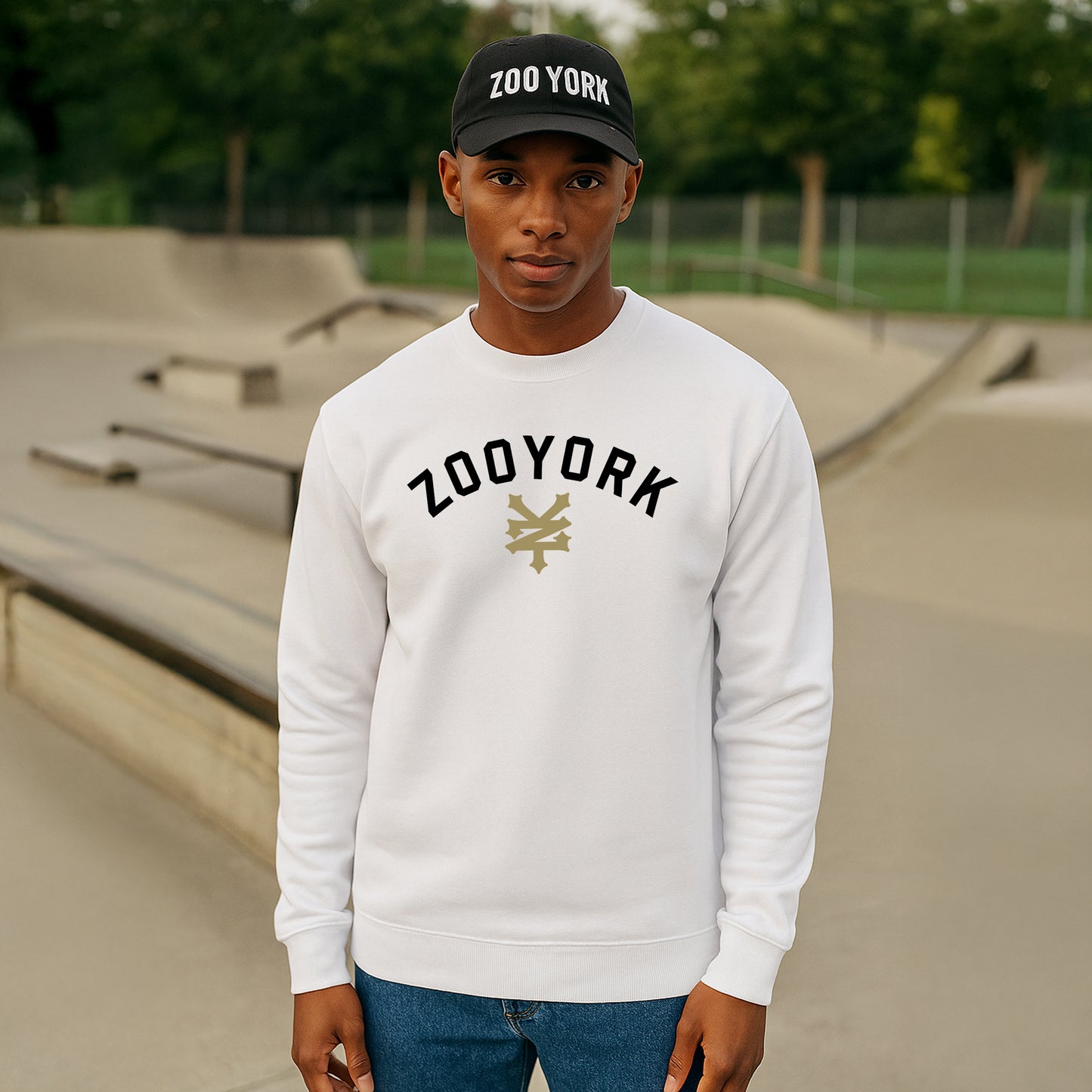 ZOO YORK STANDARD CREW SWEAT LITE WHITE