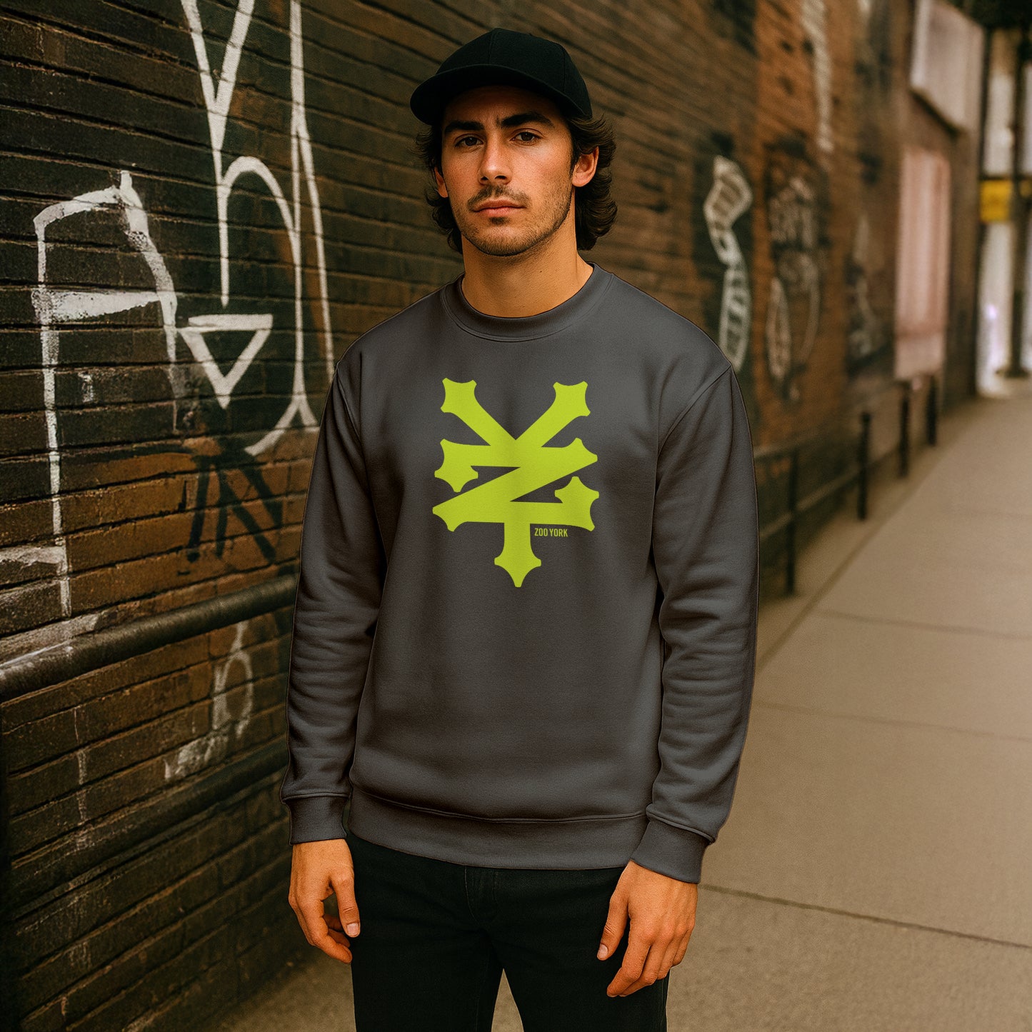 ZOO YORK CRACKERJACK CREW SWEAT CHARCOAL