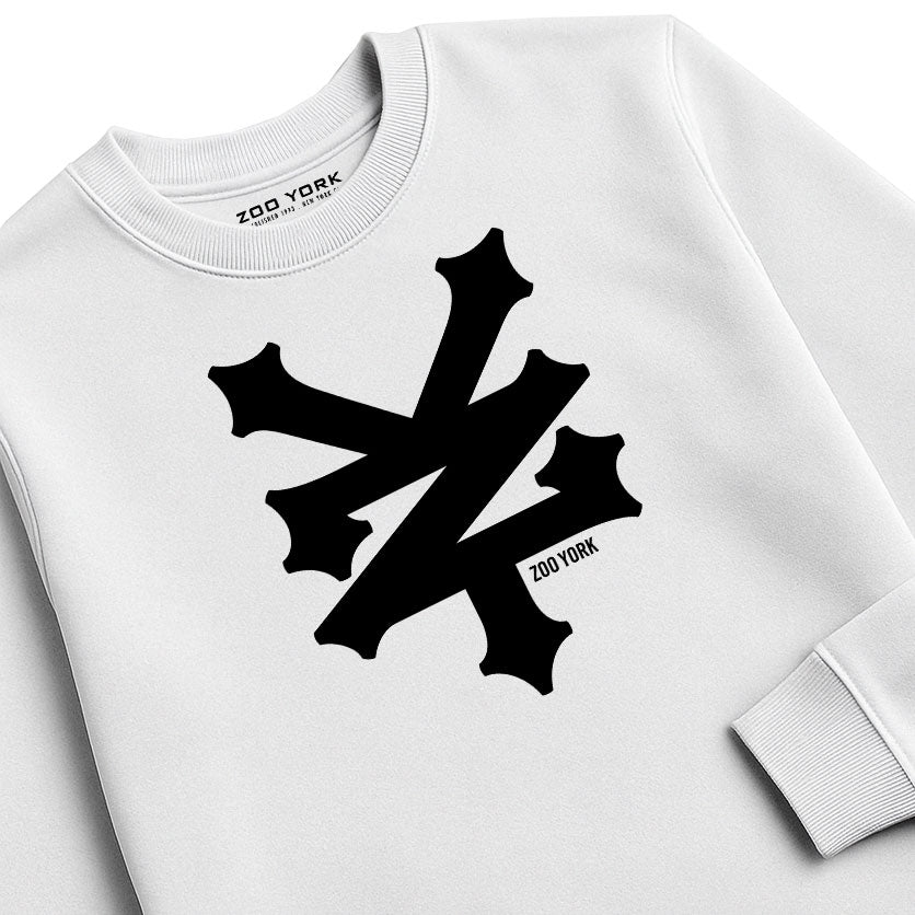 ZOO YORK CRACKERJACK CREW SWEAT LITE WHITE