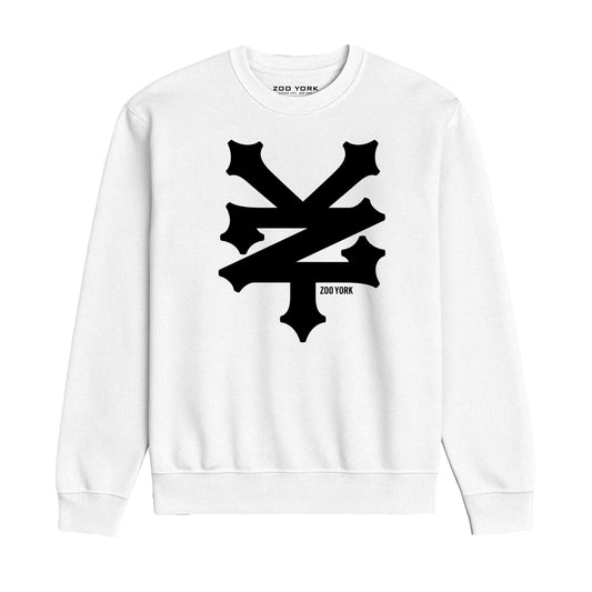 ZOO YORK CRACKERJACK CREW SWEAT LITE WHITE