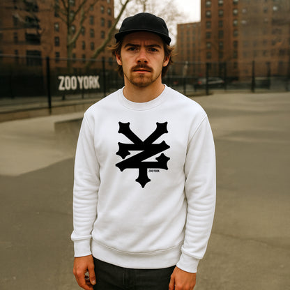 ZOO YORK CRACKERJACK CREW SWEAT LITE WHITE