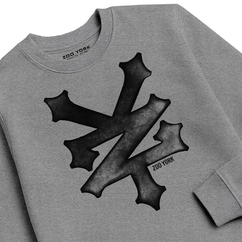 ZOO YORK CRACKERJACK CREW SWEAT HEATHER GREY