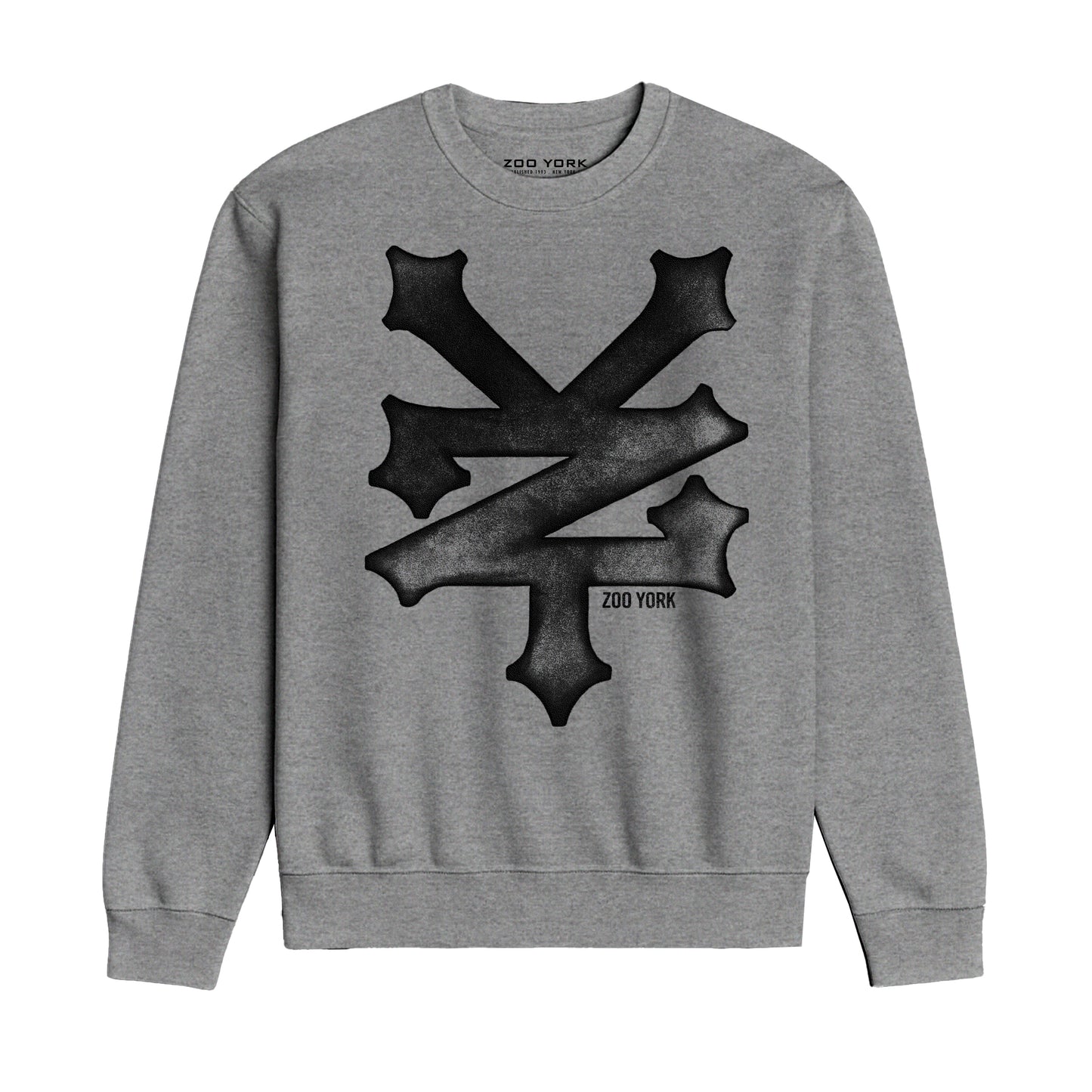 ZOO YORK CRACKERJACK CREW SWEAT HEATHER GREY