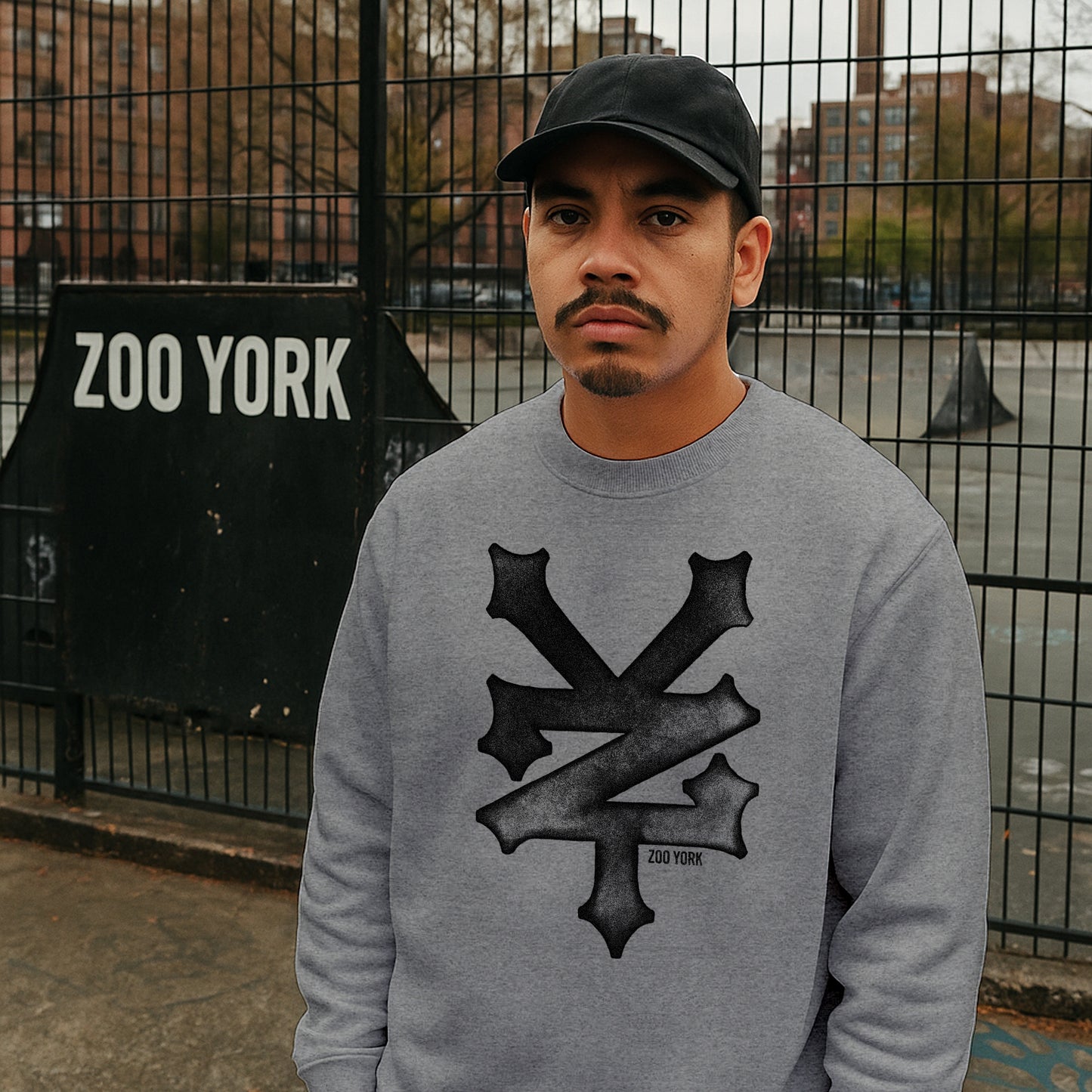 ZOO YORK CRACKERJACK CREW SWEAT HEATHER GREY