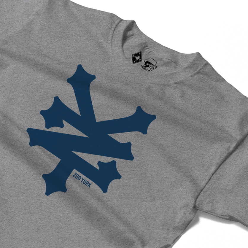 Zoo York Crackerjack Long Sleeve T-Shirt Heather Grey - detail