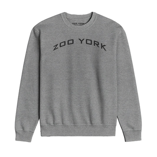 ZOO YORK Y2K ARCH CREW SWEAT HEATHER GREY