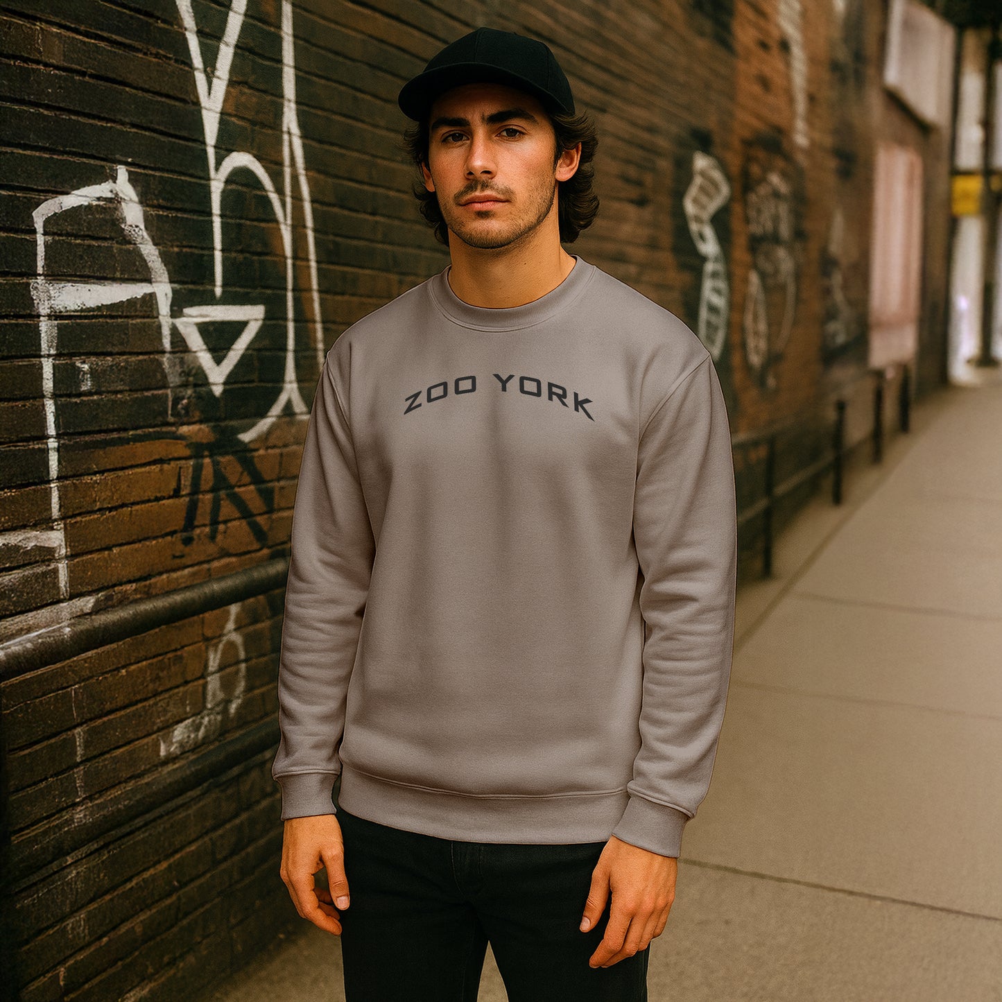 ZOO YORK Y2K ARCH CREW SWEAT STONE