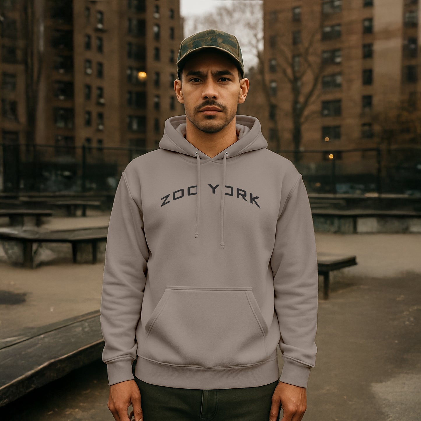 ZOO YORK Y2K ARCH HOODIE STONE