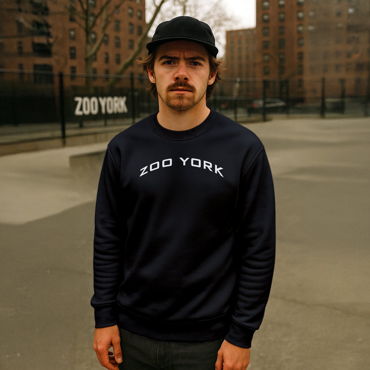 ZOO YORK Y2K ARCH CREW SWEAT BLACK