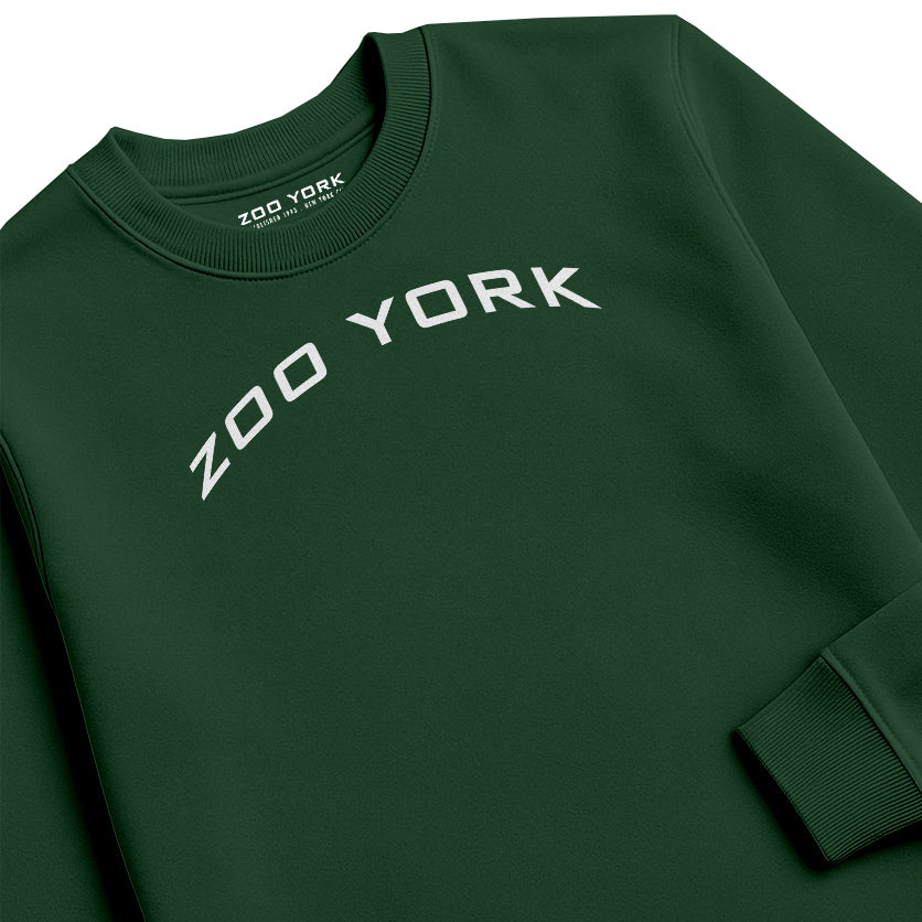 ZOO YORK Y2K ARCH CREW SWEAT LITE BOTTLE GREEN