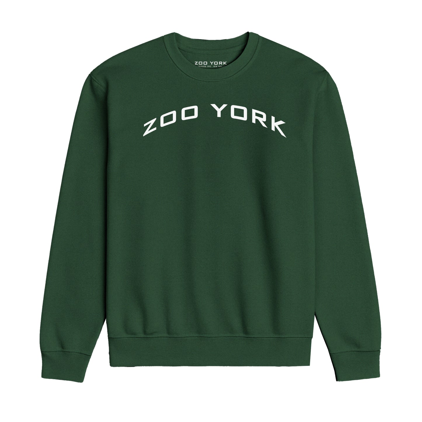 ZOO YORK Y2K ARCH CREW SWEAT LITE BOTTLE GREEN