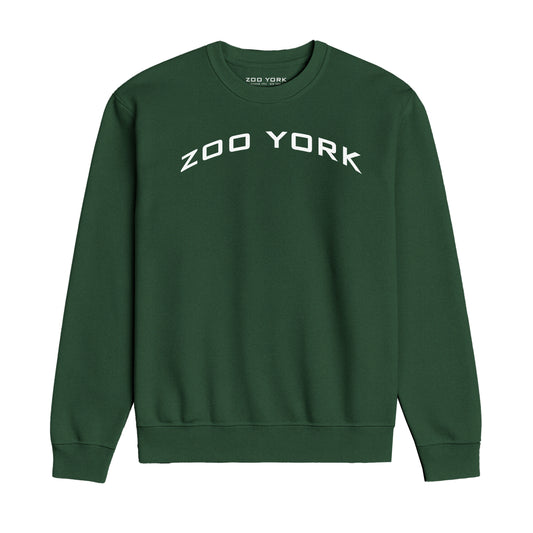 ZOO YORK Y2K ARCH CREW SWEAT LITE BOTTLE GREEN