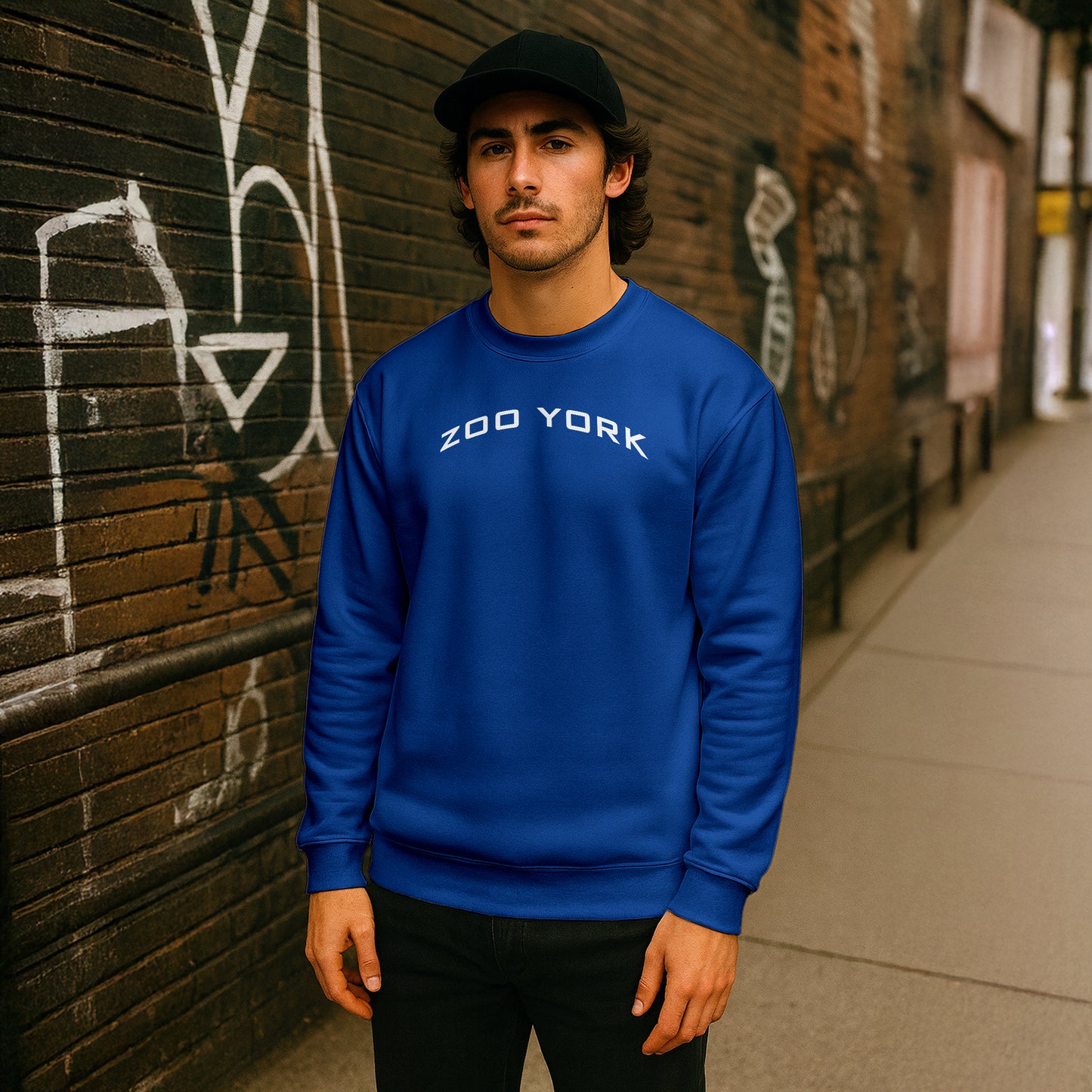 ZOO YORK Y2K ARCH CREW SWEAT LITE ROYAL BLUE