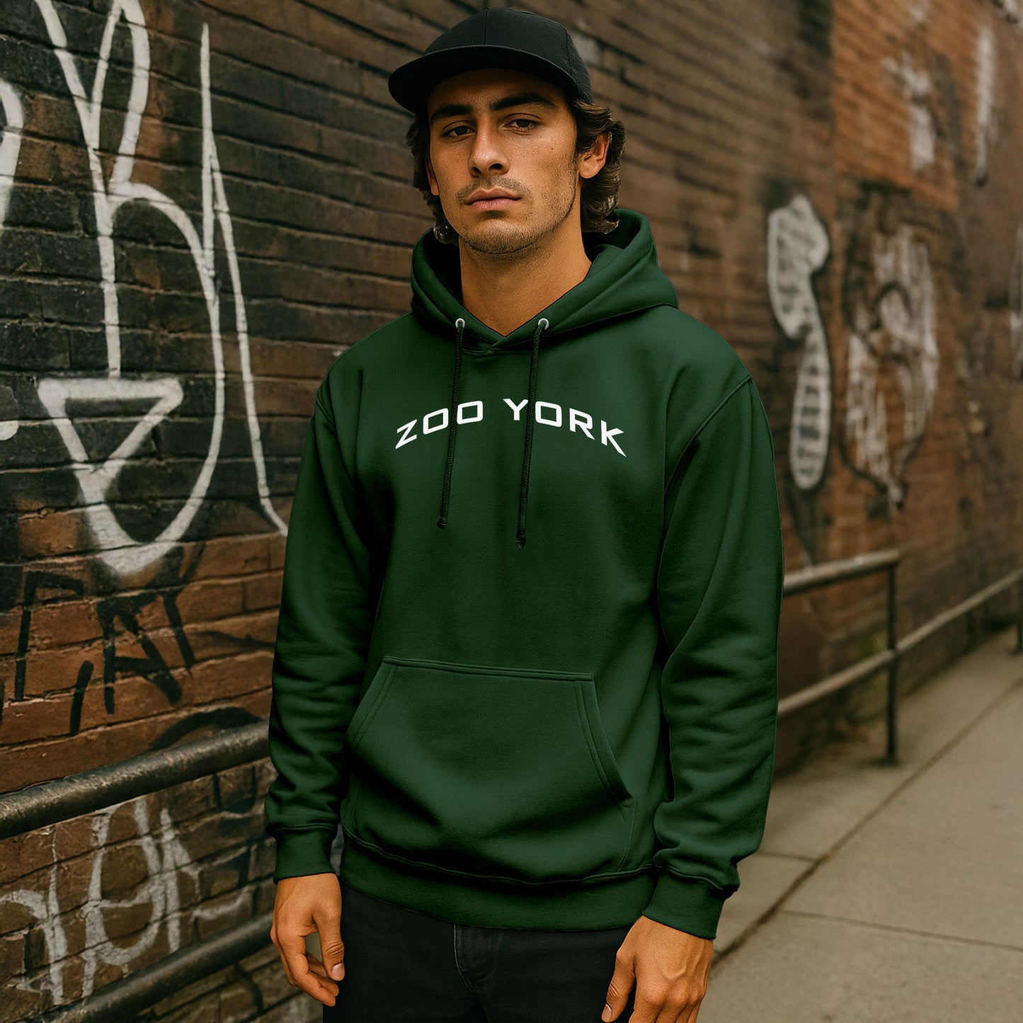 ZOO YORK Y2K ARCH HOODIE LITE BOTTLE GREEN