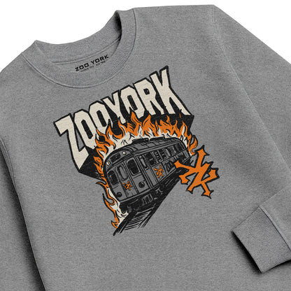 ZOO YORK RAIL BURN CREW SWEAT HEATHER GREY
