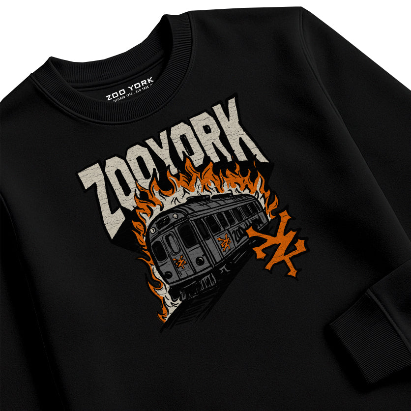 ZOO YORK RAIL BURN CREW SWEAT BLACK