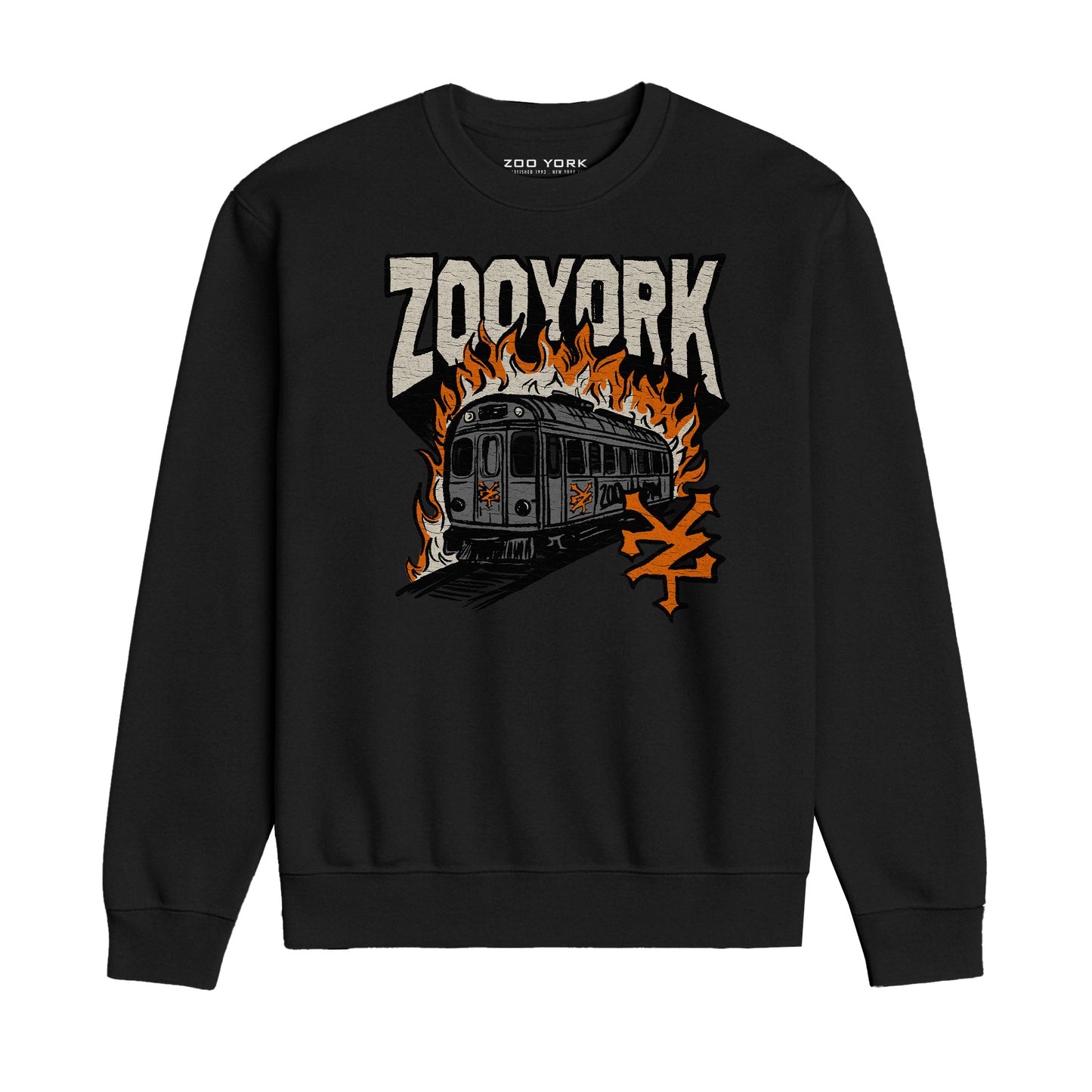 ZOO YORK RAIL BURN CREW SWEAT BLACK