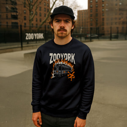 ZOO YORK RAIL BURN CREW SWEAT BLACK