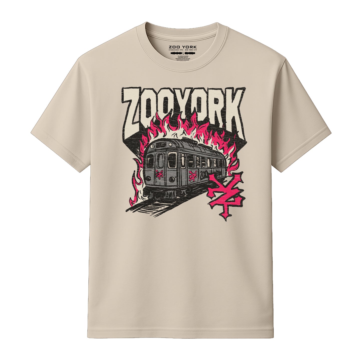 ZOO YORK RAIL BURN T-SHIRT NATURAL
