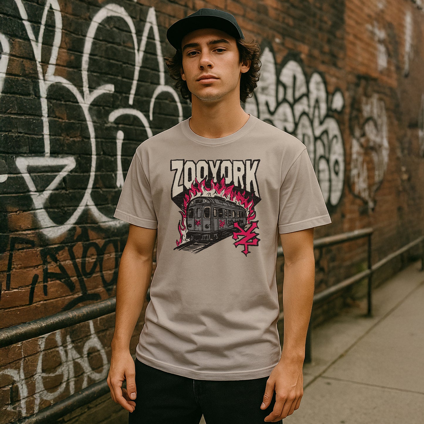 ZOO YORK RAIL BURN T-SHIRT NATURAL