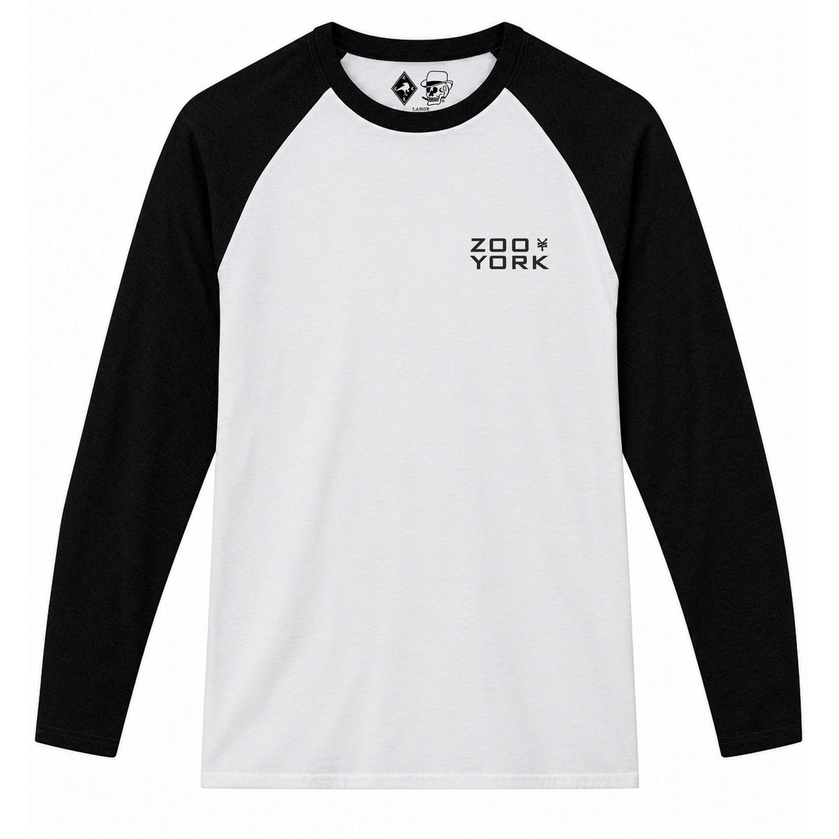Zoo York Property Baseball Tee White/Black - front