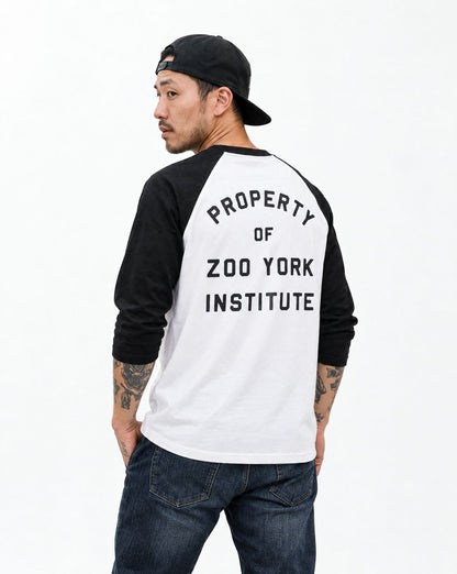 Zoo York Property Baseball Tee White/Black - model back