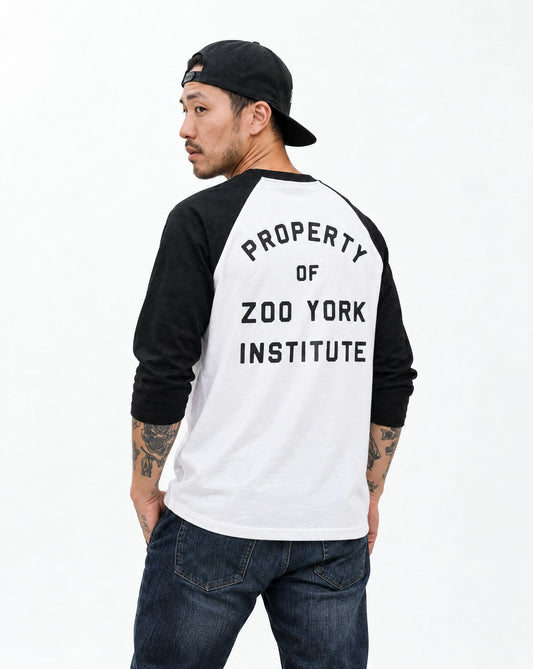 Zoo York Property Baseball Tee White/Black - model back
