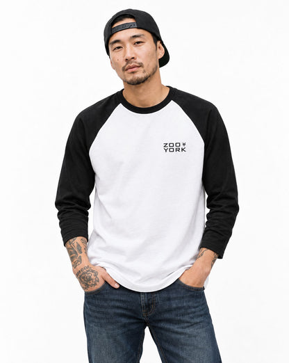 Zoo York Property Baseball Tee White/Black - model front